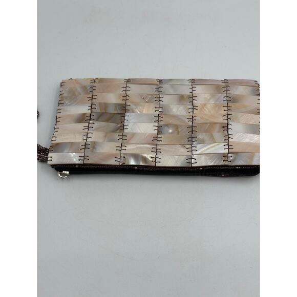 VTG Mother Of Pearl Seashell Clutch Y2K 2000's Mermaid Beach Vacation - Picture 3 of 10